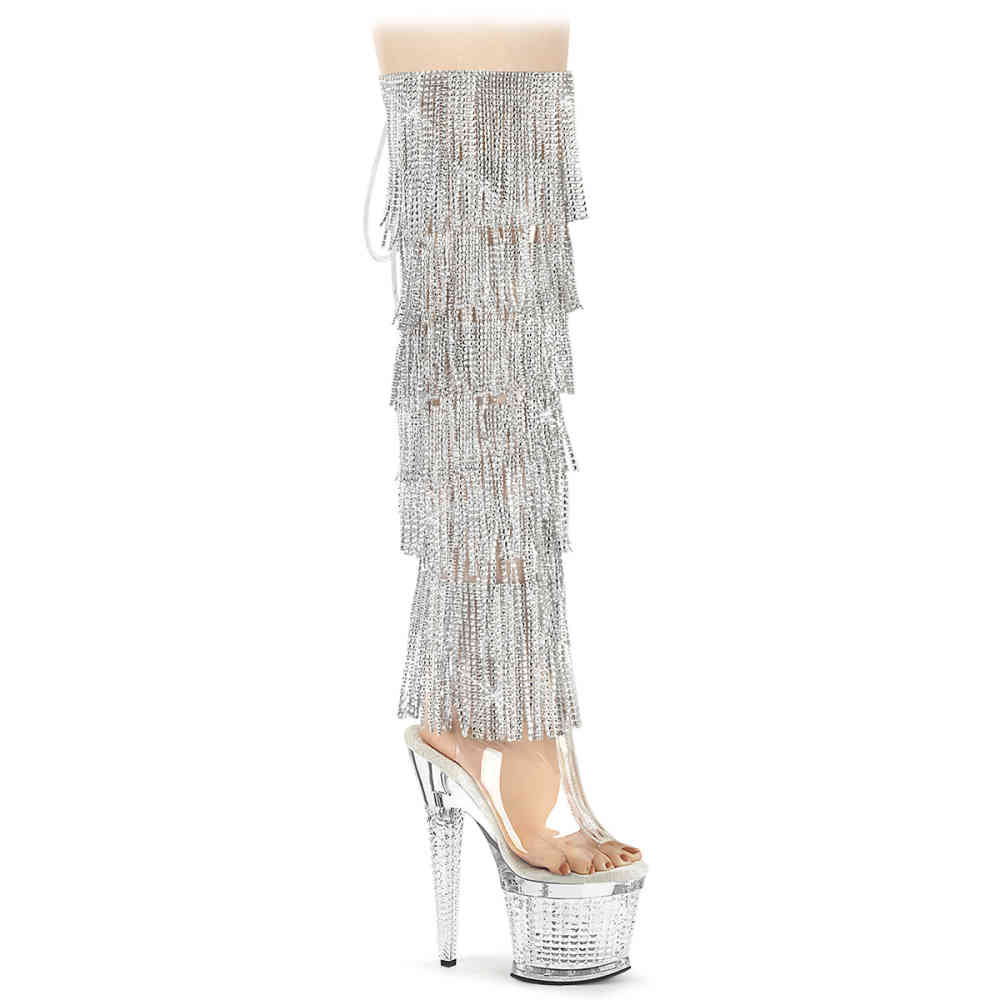 Pleaser - SPECTATOR3019CRSF Cuissardes à plateforme - Couleur argent Product image